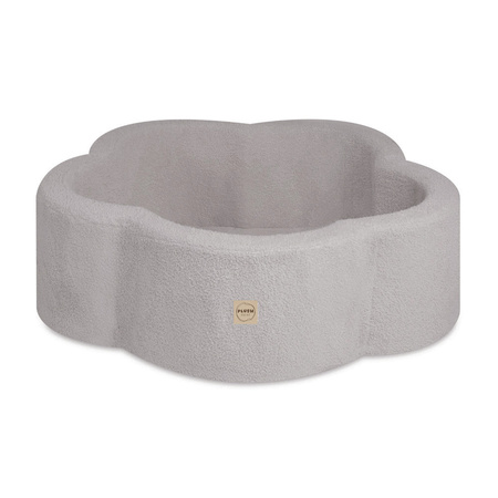 PLUSH NEST Suchy basen kwiatek z matą 95x30 cm, szary baranek