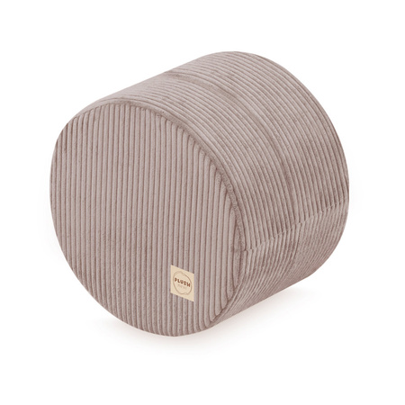 PLUSH NEST round pouf 40x30 cm, beige, premium corduroy