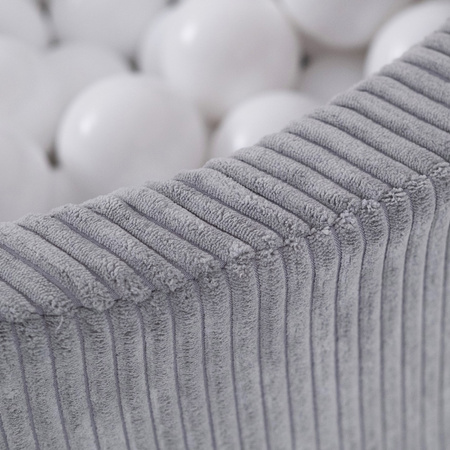 PLUSH NEST Trocken Bällebad, 90x30 cm, rund, grau, dicker Kord