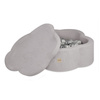 PLUSH NEST Dry flower pool with mat, 95x30 cm, gray lamb (+ 200 balls silver, pearl, transparent), Floral Fun Zone