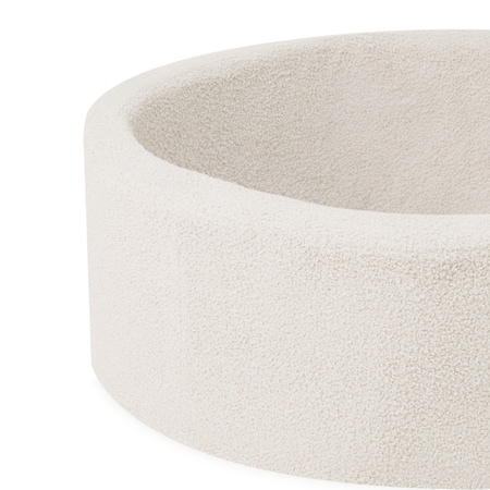 PLUSH NEST Dry pool, round, 90x30 cm, cream lamb (+ 200 balls gold, pearl, light pink pearl)