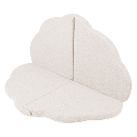 PLUSH NEST Blumenmatte, 115x115x5cm, creme, Lammfell, flauschige Blume