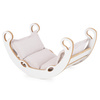 PLUSH NEST Kinderwippe XS Mini Rocker 2in1 + Kissen Light Beige, weiß, Wooden Play