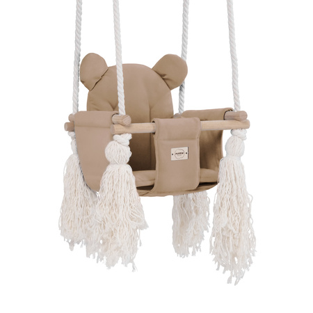 PLUSH NEST Teddy Bear Swing, beige (gold), velvet