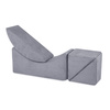 PLUSH NEST Children's chaise lounge, recliner, 145x35x45cm, premium grey corduroy