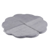 PLUSH NEST flower mat, 115x115x5cm, grey, premium corduroy, fluffy flower