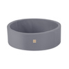 PLUSH NEST Dry pool, outdoor, round, gray, waterproof, 90x30 cm, 200 balls: pearl, light blue, silver