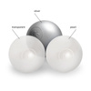 Dry pool balls, 6 cm, set of 200 pcs: pearl, transparent, silver