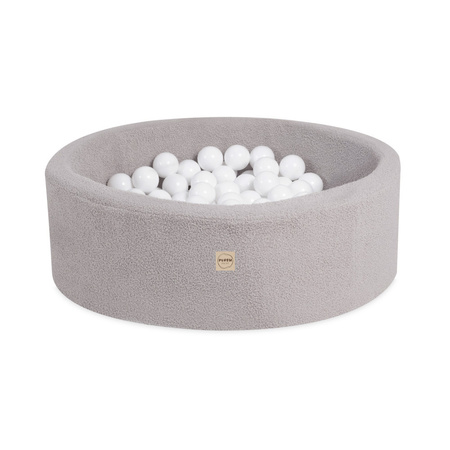 PLUSH NEST Dry pool, round, 90x30 cm, grey lamb
