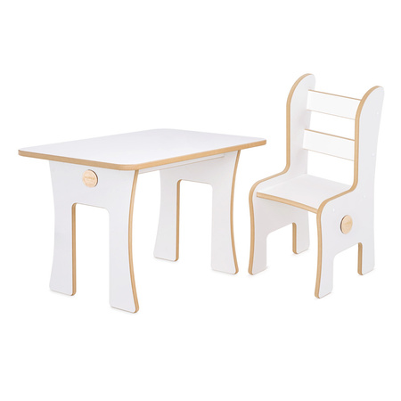 PLUSH NEST Rectangular table for children, white Wooden Play