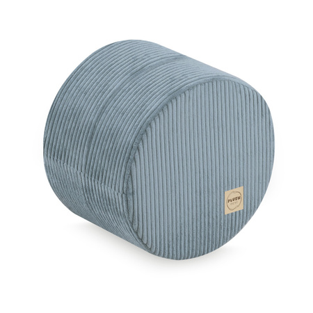 PLUSH NEST round pouf 40x30 cm, blue, premium corduroy