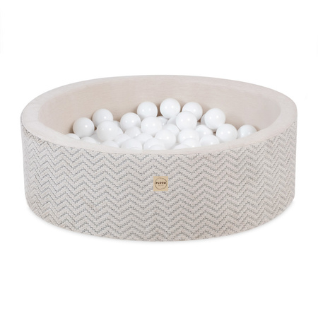 PLUSH NEST Dry Pool 90x30 cm, rund, Creme, Softie Canvas