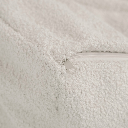 PLUSH NEST Puffy Square Armchair, 77x67x50, creme, boucle, lamm