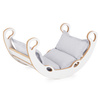 PLUSH NEST Bujak dla dzieci XS Mini Rocker 2w1 + poduszka Jasny Szary, biały, Wooden Play