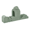 PLUSH NEST Playground Castle with pool+150 balls (pearl, silver), premium corduroy green