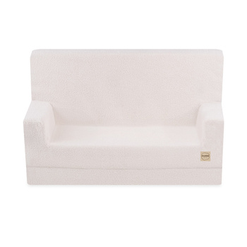 PLUSH NEST Foldie sofa with armrests, cream lambskin