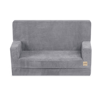 PLUSH NEST Sofa z podłokietnikami Foldie, szary sztruks premium