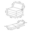 PLUSH NEST Foldie large mattress with headrest, premium gray corduroy