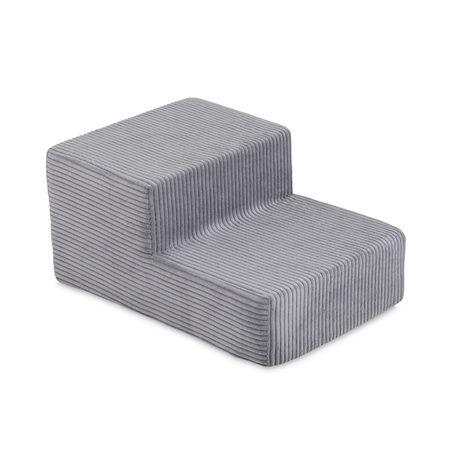 PLUSH NEST Plac zabaw Mini (+basen i 100 piłek ), szary, sztruks premium (perłowe i srebrne)
