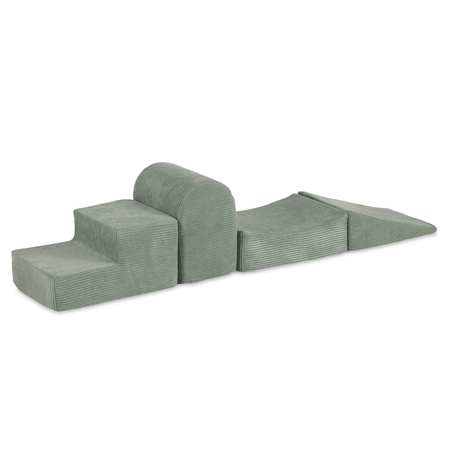 PLUSH NEST Playground 4 elements, green, premium corduroy