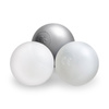 Dry pool balls, 6 cm, set of 200 pcs: pearl, transparent, silver