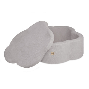 PLUSH NEST Trockenes Blumenbecken mit Matte, graues Lammfell