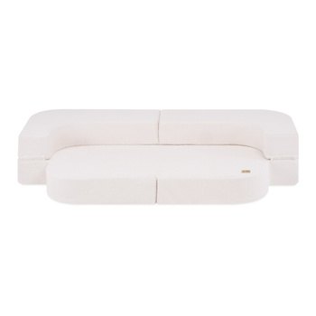 PLUSH NEST Schlafsofa Foldie, cremefarbenes Lammfell