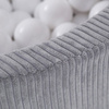PLUSH NEST Trocken Bällebad, 90x30 cm, rund, grau, dicker Kord
