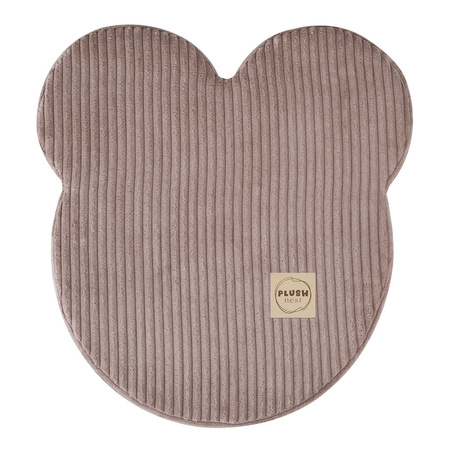 PLUSH NEST Teddybär-Pouf, 46x25 cm, beige, hochwertiger Kordsamt