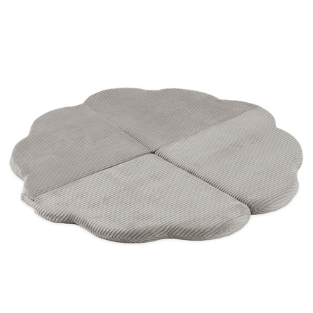 PLUSH NEST Mata kwiatek, 115x115x5cm, beżowy, sztruks premium, fluffy flower