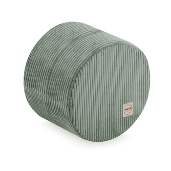 PLUSH NEST round pouf 40x30 cm, green, premium corduroy