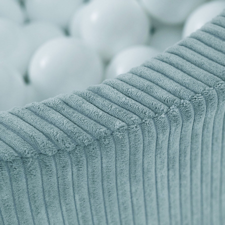 PLUSH NEST Ball pool, blue, round, premium corduroy, 90x30, 200 balls: pearl, pearl mint, silver