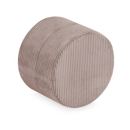 PLUSH NEST round pouf 40x30 cm, beige, premium corduroy