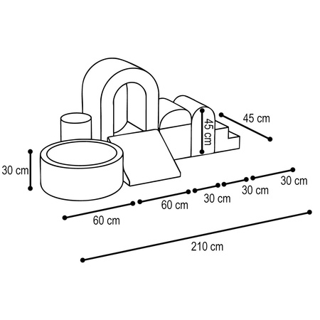PLUSH NEST Spielplatz Schloss mit Pool+150 Bälle (Perle, Silber), Premium Cord grün