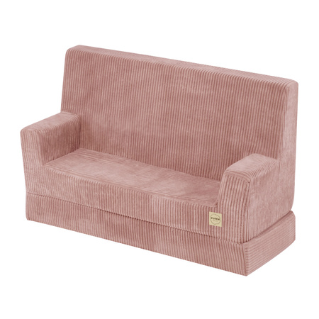 PLUSH NEST Foldie-Sofa mit Armlehnen, rosa Premium-Cord