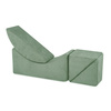 PLUSH NEST Kinderchaiselongue, Liege, 145x35x45cm, Premium-Cord grün