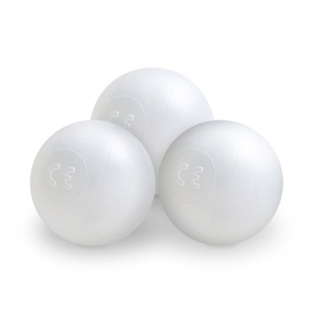 PLUSH NEST Dry pool, round, 90x30 cm, gray lamb (+ 200 balls silver, pearl, transparent)