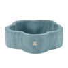 PLUSH NEST Trockenblumenpool mit Matte, 95x30, blau, Premium Cord, Floral Fun Zone, 200 Kugeln: pearl, pearl mint, silver